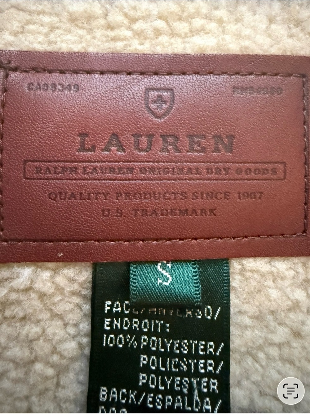 Ralph Lauren Brown Zip-Front Fleece Faux Suede Vest Size S Western Equestrian - Picture 5 of 13